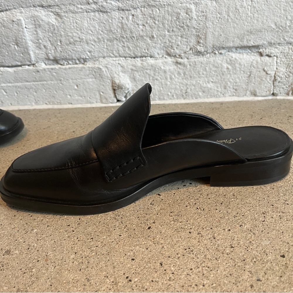 3.1 Phillip Lim Alexa Flat Mules in Black Leather - Picture 10 of 12